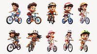 3D kids biking element set