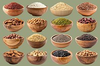 Healthy grain and rice design element set