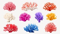 colorful coral design element set