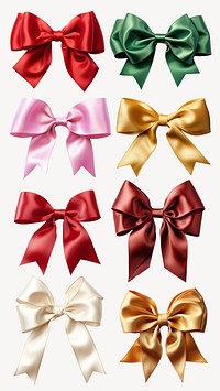 Satin ribbon bow element set