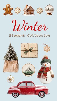 Winter vibes element set