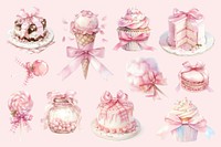 Coquette pink dessert element set