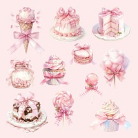 Coquette pink dessert element set