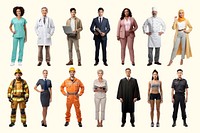 Profession people full body element set