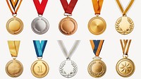 Award medal design element set