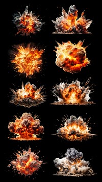 Fire explosion effect design element set