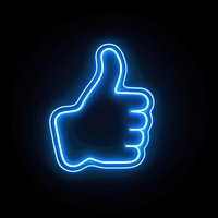 Neon thumbs up glowing illustration