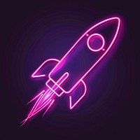 Neon rocket ship illustration