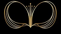 Elegant golden abstract line art