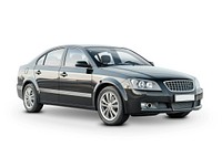 Sleek black modern sedan car