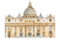 Historic cathedral architectural detailed illustration