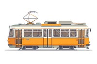 Vintage yellow tram illustration