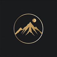 Elegant golden mountain logo design