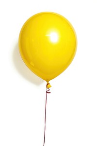 Bright yellow balloon against white