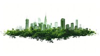 Eco-friendly urban skyline illustration