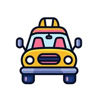 Colorful cartoon taxi illustration