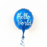 Blue balloon with greeting