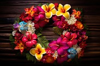 Vibrant tropical flower wreath