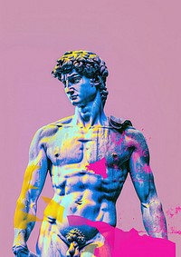 Vibrant modern David statue art