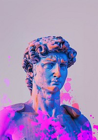 Classical statue with vibrant colors