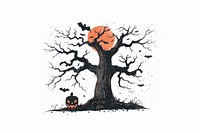 Spooky Halloween tree illustration