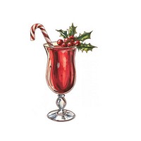 Festive holiday cocktail illustration