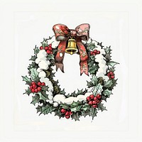 Festive holiday wreath illustration