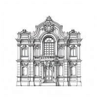 Ornate baroque architectural facade illustration