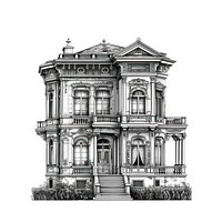 Elegant Victorian architectural illustration