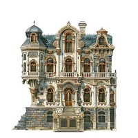 Ornate historical architectural building illustration