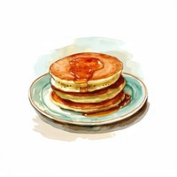 Delicious watercolor pancakes illustration