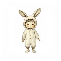 Adorable child bunny costume illustration