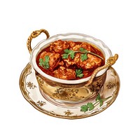 Elegant traditional curry dish illustration