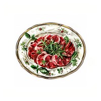 Elegant gourmet meat dish illustration