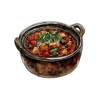 Delicious stew in ceramic pot