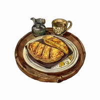 Delicious croissant breakfast illustration