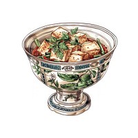 Elegant tofu bowl illustration