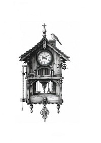 Vintage cuckoo clock illustration