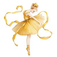 Elegant ballerina in yellow dress