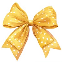 Yellow polka dot ribbon bow