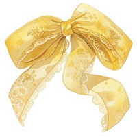 Elegant yellow lace bow illustration