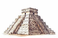 Ancient Mayan pyramid illustration