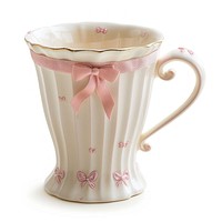 Elegant pink ribbon mug