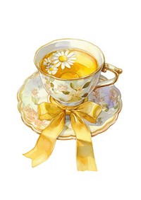 Elegant floral teacup with chamomile