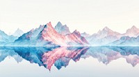 Serene pastel mountain reflection