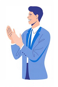 Man clapping in blue suit