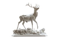 Majestic white deer sculpture