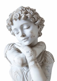 Elegant marble statue, serene expression