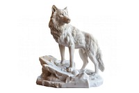 Elegant marble wolf sculpture art