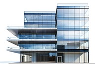 Modern glass office building exterior